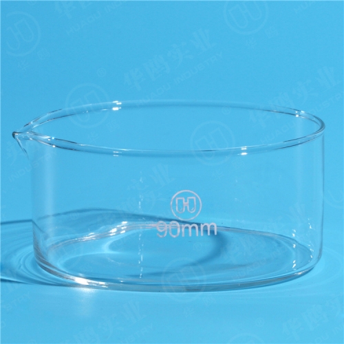 华鸥 优质结晶皿120mm 高透明加厚高硼硅结晶皿120MM具嘴平皿